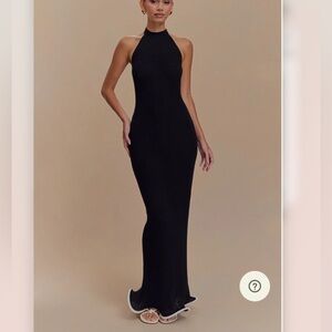 NWT Meshki Melodie Halter Knit Maxi Dress - Black/White size large